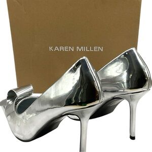 Karen Millen Shiny Silver Heels